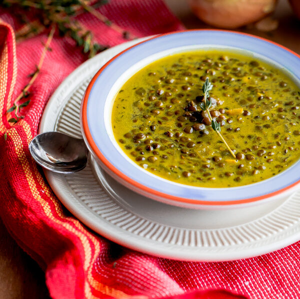 Creamy lentil soup. Credit: A Beautiful Plate.