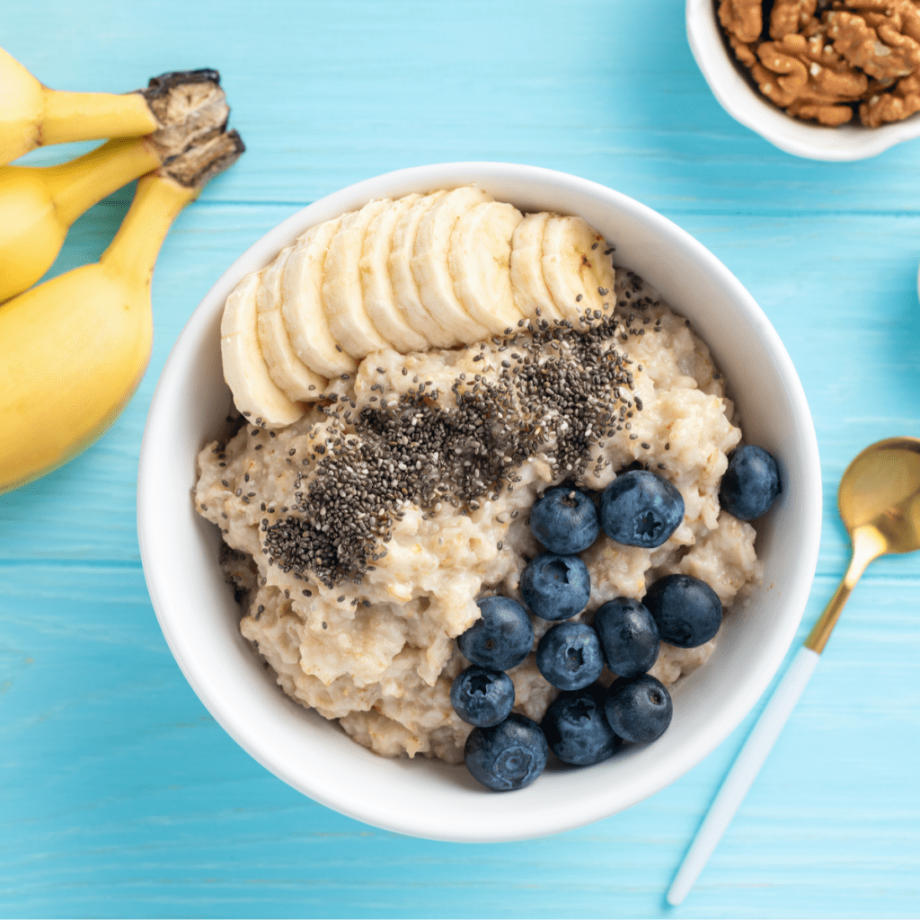 Best oatmeal with banana blueberry walnuts seeds